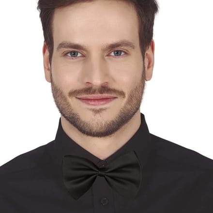 Fiestas Guirca Carnaval verkleed vlinderstrikje - zwart - polyester - volwassenen/unisex