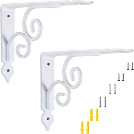Plankdragers - Wandsteunen - Opbergen - Driehoekige Structuur - 24x19cm - Wit