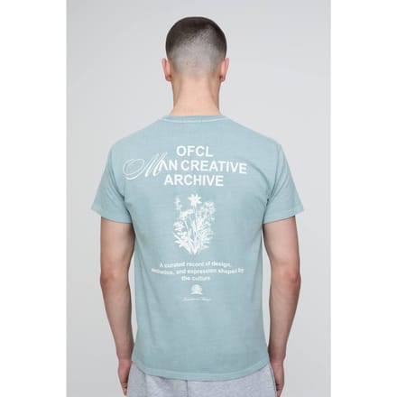 Gewassen Salie Regular Creative Archive Print T-shirt | Sage | Size Medium
