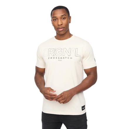 Crosshatch Heren Carrimoore T-Shirt (Off White)