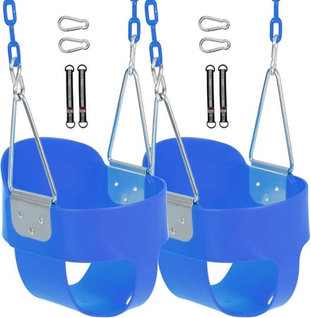 Set van 2 Blauwe Peuter Schommelstoelen met Gecoate Kettingen