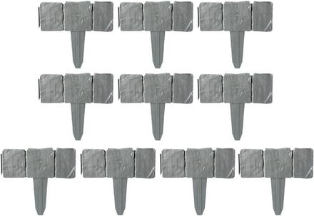 Stenen borderrand - Kunststeen rand - Tuin afscheiden - Flexibele lay-out - 10 Delig - Grijs