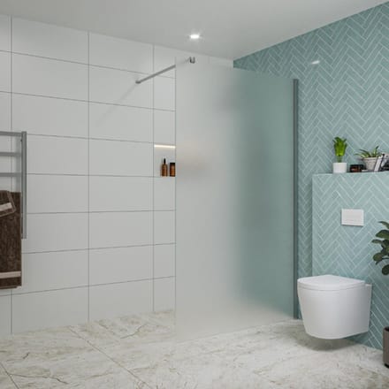 FugaFlow Eccelente Vetro inloopdouche badkamer - 120x200cm - mat glas - wandarm - chroom