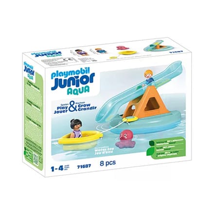 PLAYMOBIL Junior Aqua Zwemeiland met waterglijbaan - 71687
