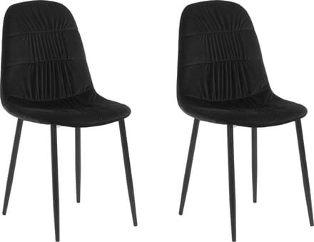 Joel-Eetkamerstoel - Set van 2 - Zwart Fluweel