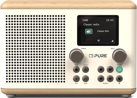 Pure Classic H4 Cotton White/Oak EU/UK Radio DAB+, FM Bluetooth, AUX Wekfunctie Eiken, Wit