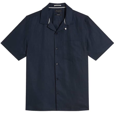 Ted Baker Wesland Linnen Heren Navy Overhemd
