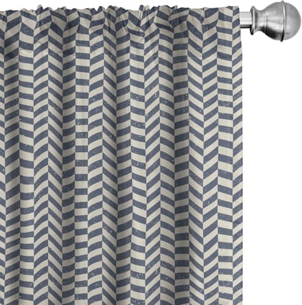 ABAKUHAUS Gordijnen – Grunge Zigzag, 2x75x245 cm – microvezel