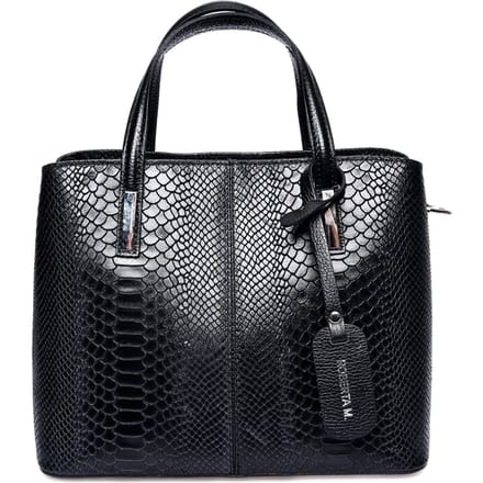 Roberta M Zwart Rundleer Tas