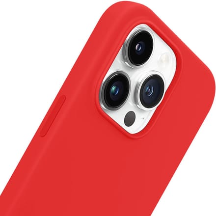 Jaym, Hoesje geschikt voor Apple iPhone 12 / 12 Pro - Siliconen MagSafe met Microvezel, Rood