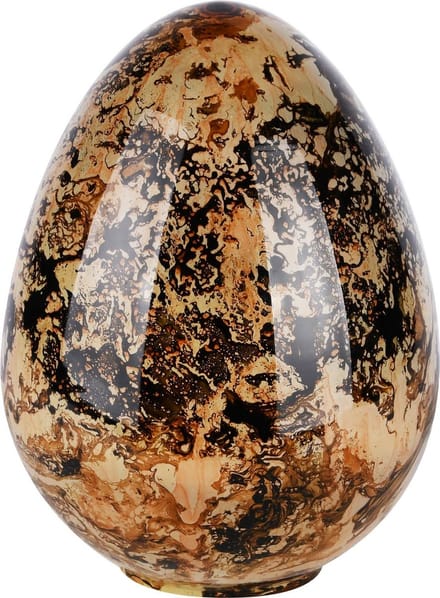 Dekoratief | Deco ei bruin marbled, glas, 15x15x20cm | A220697