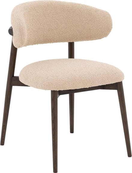 Goossens Eetkamerstoel Diede - Zonder Armleuning - Stof - Beige