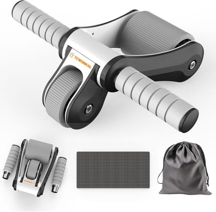 Buikspierroller - Core Trainer Wiel - Thuis Trainen - Opvouwbaar Ontwerp - 22 x 19 x 11 cm - Zwart Grijs