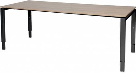 Verstelbaar Bureau - Domino 200x80 Havana Kersen - zwart frame