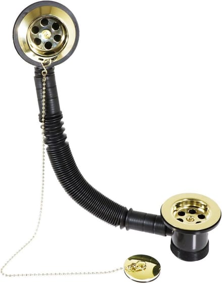 Universele Badkamer Overloopstop Zilver met Ketting en Afvoerplug 40 mm