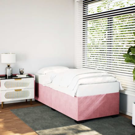 vidaXL - Bedframe - fluweel - roze - 90x200 - cm