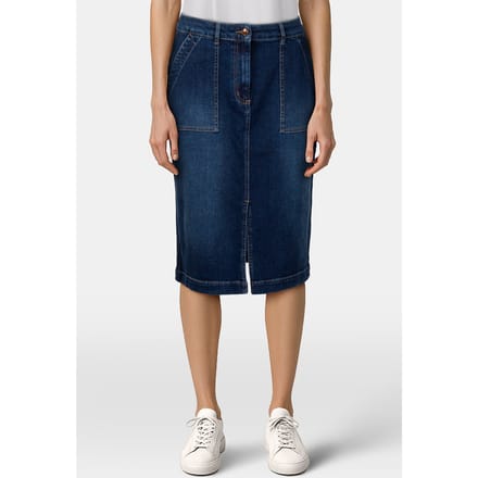 River Woods Jeans Skirt Front Slit Denim Maat: 38 | Midi Rokken Outlet | Dames | Blauw