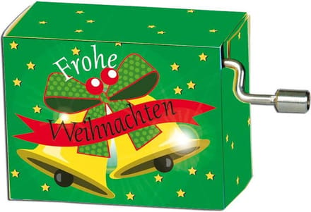 Fridolin Muziekdoosje kerst - Groen met Jingle Bells melodie - 8,5 cm