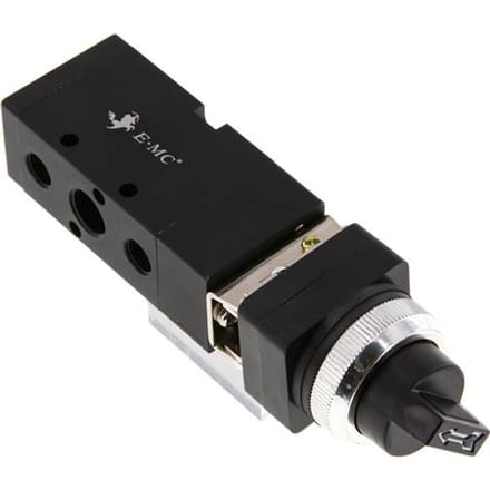 5/2 G1/4 '' (G1/8 '') Draaischakelaar Ventiel Zwart 0-8bar/0-112psi E.MC