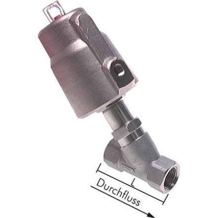 G1-1/4'' PTFE 25bar NC Pneu Vrijstroomafsluiter RVS/Ms AL2
