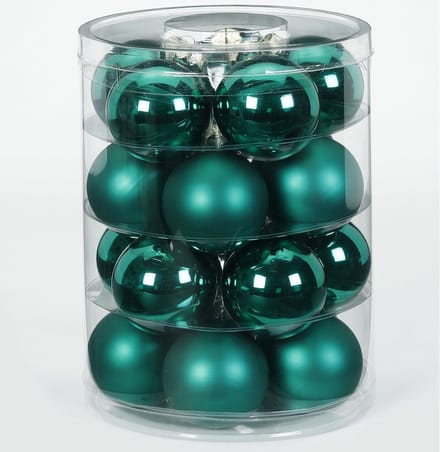 Inge Goods Kerstballen set - 20x stuks - donkergroen - glas - 6 cm - glans en mat- kerstversiering