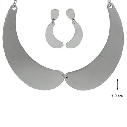 Blinx Jewels Stalen Hanger Design Ketting incl. Oorbellen