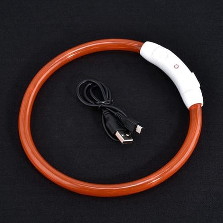 hondenhalsband LED licht, micro usb oplaadbaar (rood)