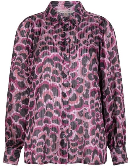 EsQualo Blouse Blouse Basic Feather Flow W25 14701 999 Print Dames Maat - W36