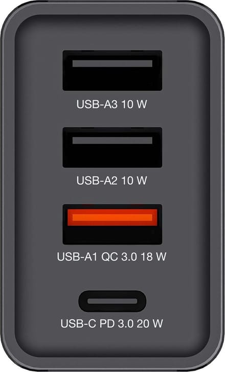 Verbatim CHR-30EU1 USB-oplader 30 W 3x USB-A, 1x USB-C USB PD, QC 3.0, USB PD 3.0 Zwart Thuis USB Power Delivery (USB-PD)