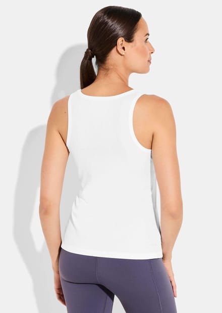 Geribde tanktop - wit - Gr. M van Goldner Fashion