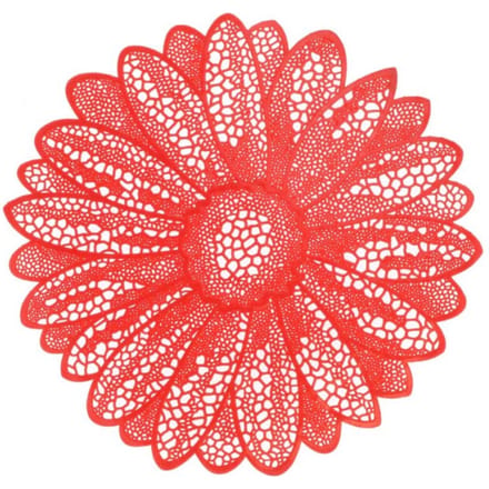 Unique Living placemat flower 38cm Ø red