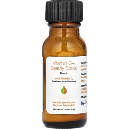 Hyalogic, Vitamine C + Poudre Boost Beauté, Sans Parfum, 6 g (0,21 once) brown