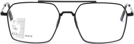 Herren Glijbril - Leesbril Multifocus - Computerwerk - Anti Blauw Licht - Pilotenframe - Metaal