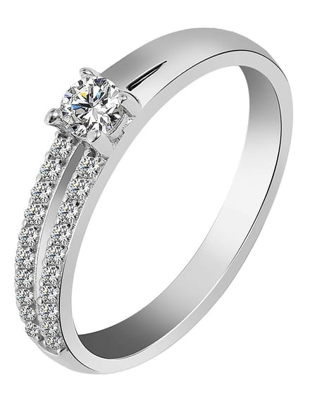 AKZENT Akzent Dames Ring "Halla" van 925 Sterlingzilver, gerhodineerd, duurzaam, maat 48-58