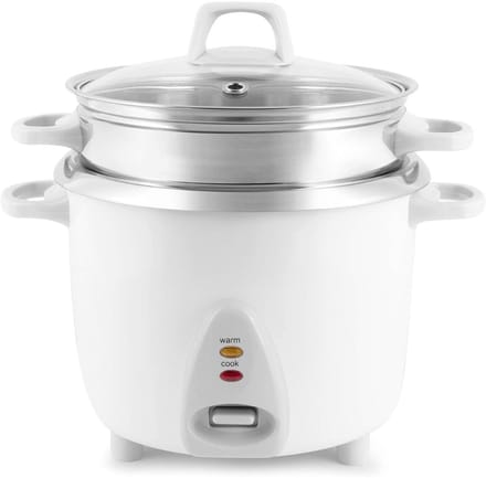 CRLYN® Rijstkoker met Stomer - Multicooker - Warmhoudfunctie - Wit