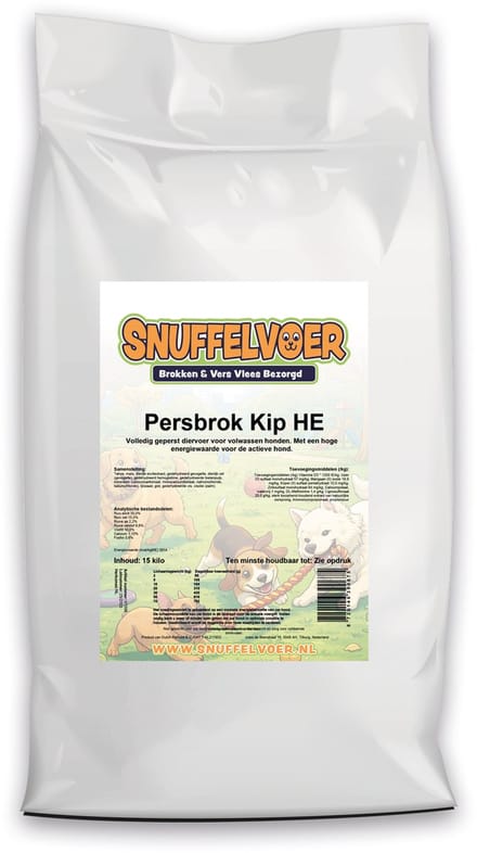 Persbrok Kip HE 15 kilo (glutenvrij) - Snuffelvoer