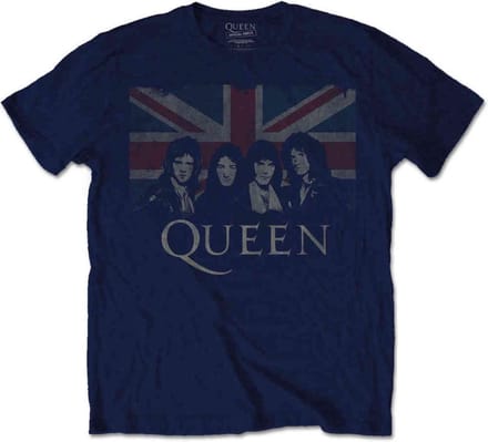 Queen - Union Jack Heren T-shirt - M - Blauw