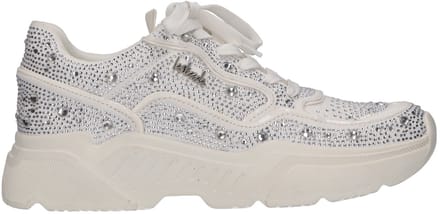 La Strada Sneaker Met Steentjes Wit Textiel - Damesschoenen - Maat - 42