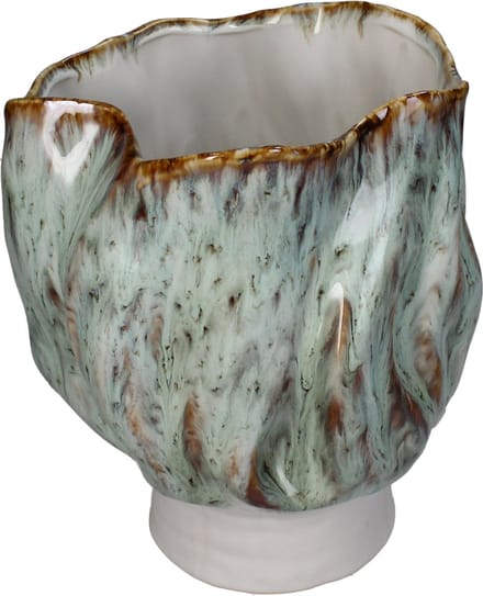 Vase Stoneware Green 21x21x24cm