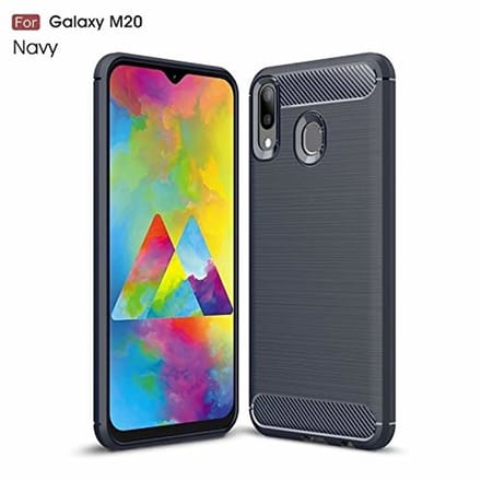 Ntech Soft Brushed Hoesje Geschikt Voor Samsung Galaxy M20 - Donker Blauw