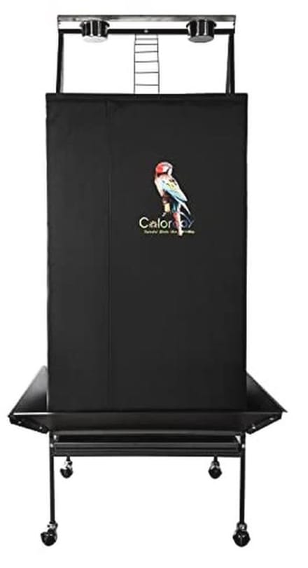 Grote Vogelkooi Cover met Speeltop - Zwart 68 Inch