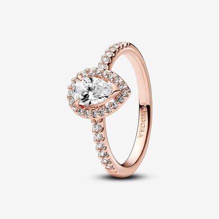 Pandora Ring Peervorm Steen Rosé 182835C01-54