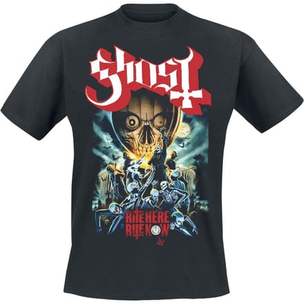 Ghost T-shirt - Rite Here Poster Tee - S tot L - voor Mannen - zwart