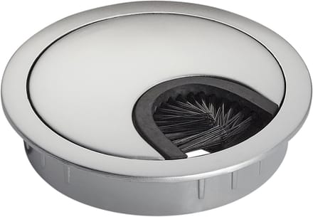 SO-TECH Kabeldoorvoer metaal mat verchroomd Boorafmeting Ø 60 mm Kabelopening bureau met stofafdichting