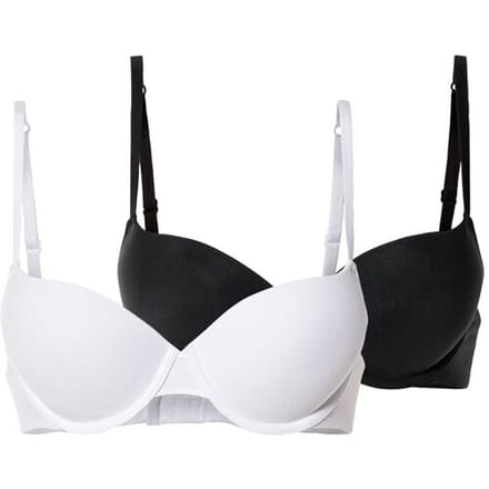 ESMARA Dames push-up beha's (Zwart/wit, 80B)