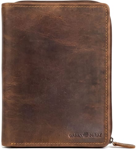 GREENBURRY schrijfmappen Vintage A5 Organizer Brown bruine