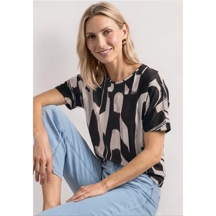 Shirt met korte mouwen, ronde hals en print