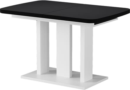 Vicco Eettafel Fenaro, Zwart/Wit, 120-160 x 80 cm 2 delen