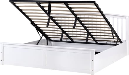 CLARBEC - Bed met opbergruimte - Wit - 180 x 200 cm - Dennenhout