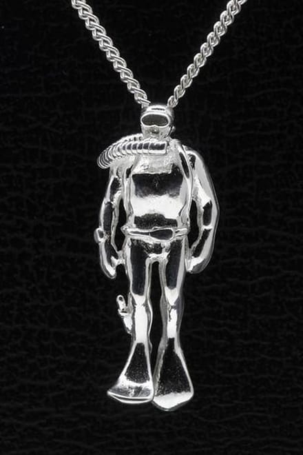 Zilveren Duiker ketting hanger - zwaar
